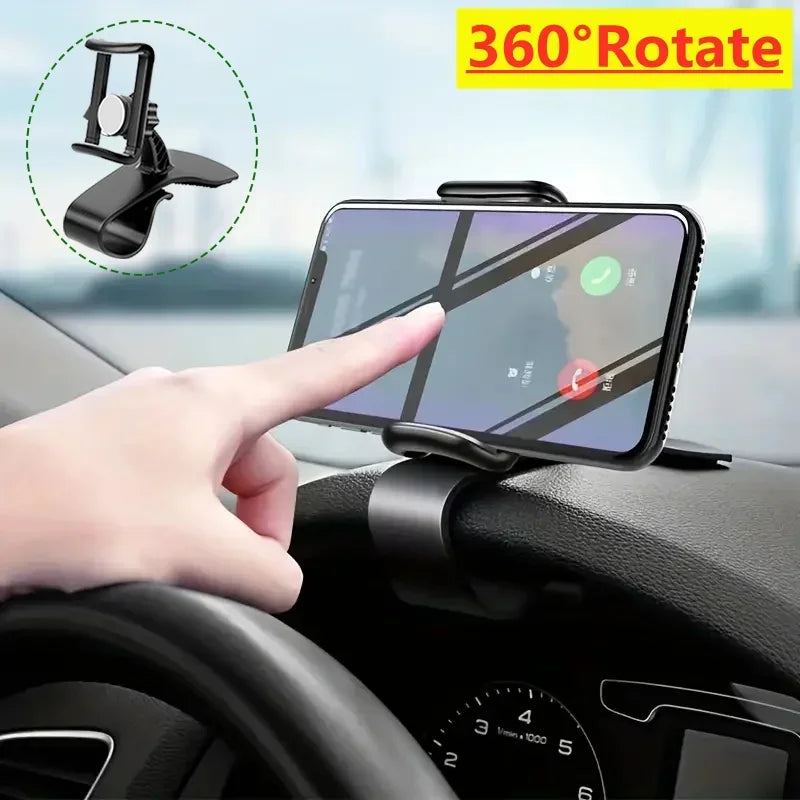 Zyvoura car phone holder mounted on dashboard, adjustable holder for smartphone in vehicle accessory.