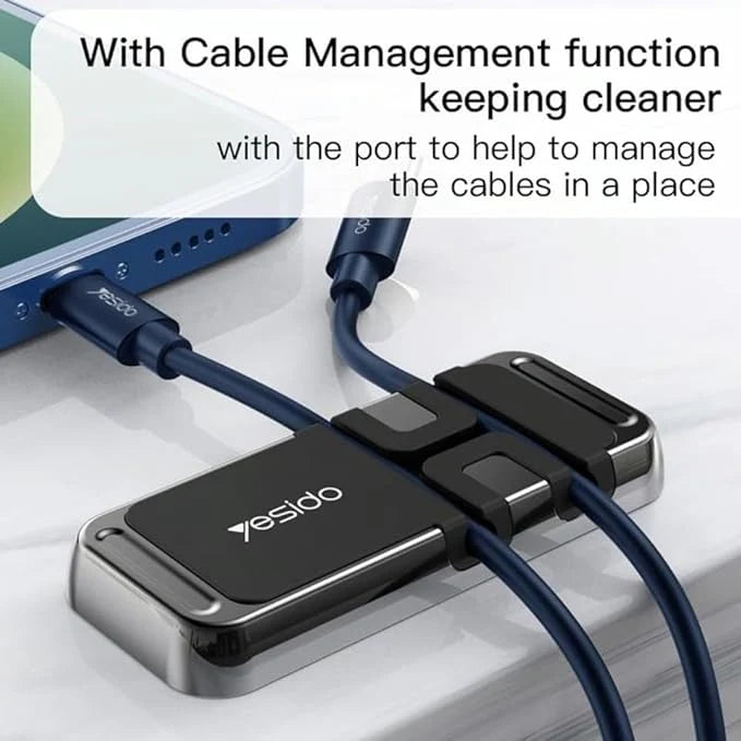Zyvoura alloy car MagSafe magnetic phone holder attached to vehicle dashboard, holding a smartphone securely in place.