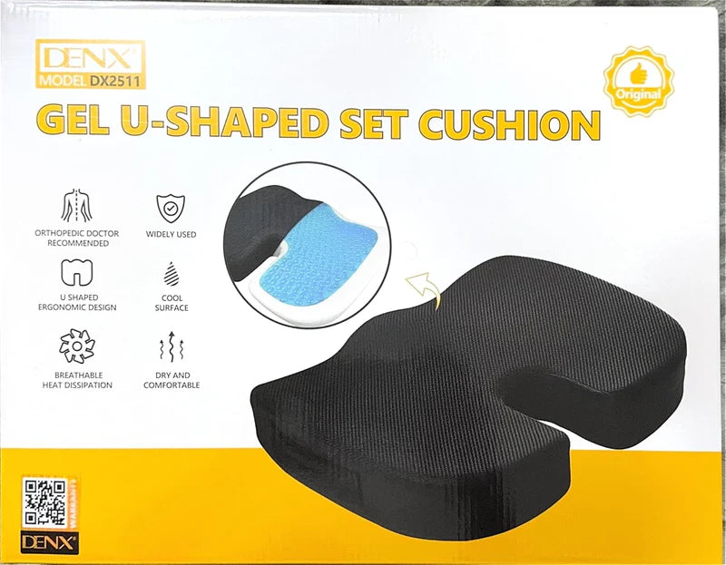 Zyvoura Denx Gel U-Shaped Set Cushion for car seats, providing comfort and support during drives.