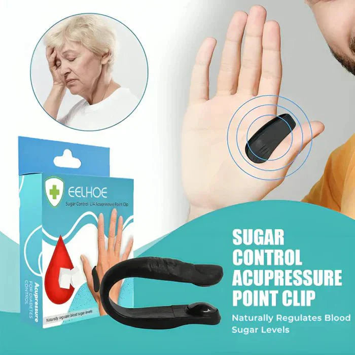 EELHOE Sugar Control L14 acupressure point clip by Zyvoura, designed for natural sugar level management, shown on the skin.