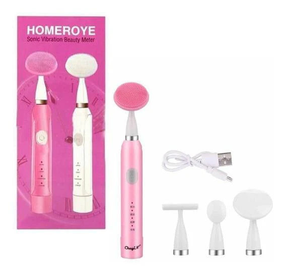 Zyvoura Homeroye Sonic Vibration Beauty Meter showing a handheld device with a digital screen and control buttons for skincare.
