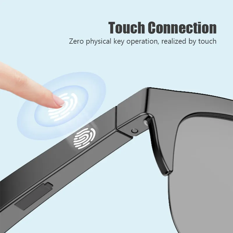Zyvoura Bluetooth Smart Glasses with sleek design, featuring built-in electronics and transparent lenses for modern wearable technology.