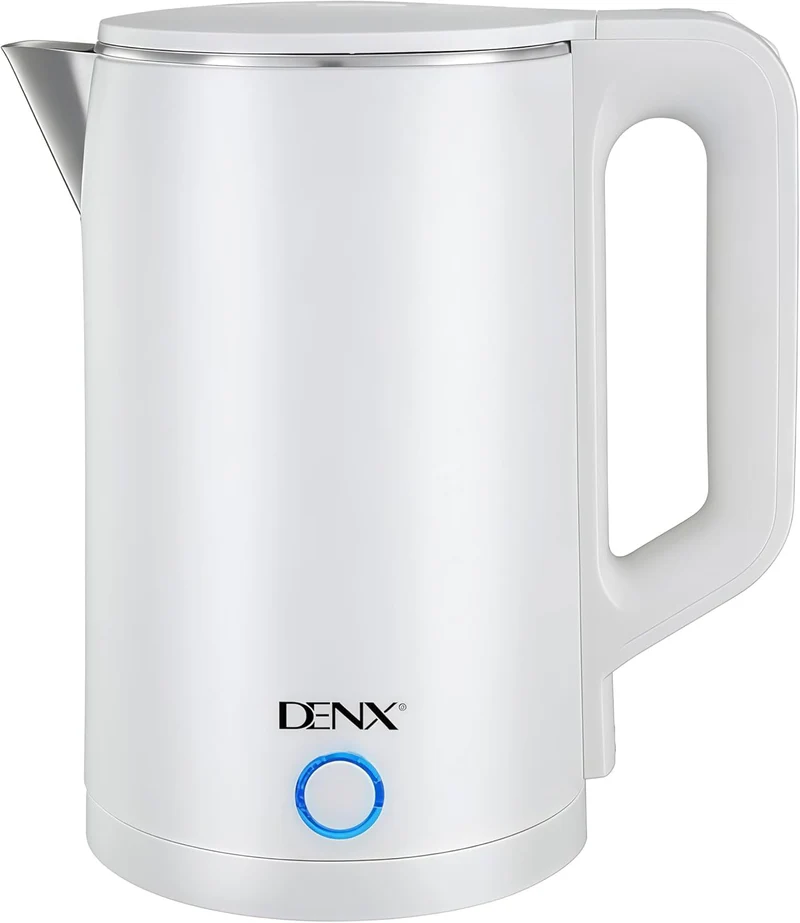 Zyvoura Denx Fast Boil Electric Kettle with stainless steel body and ergonomic handle for quick boiling.