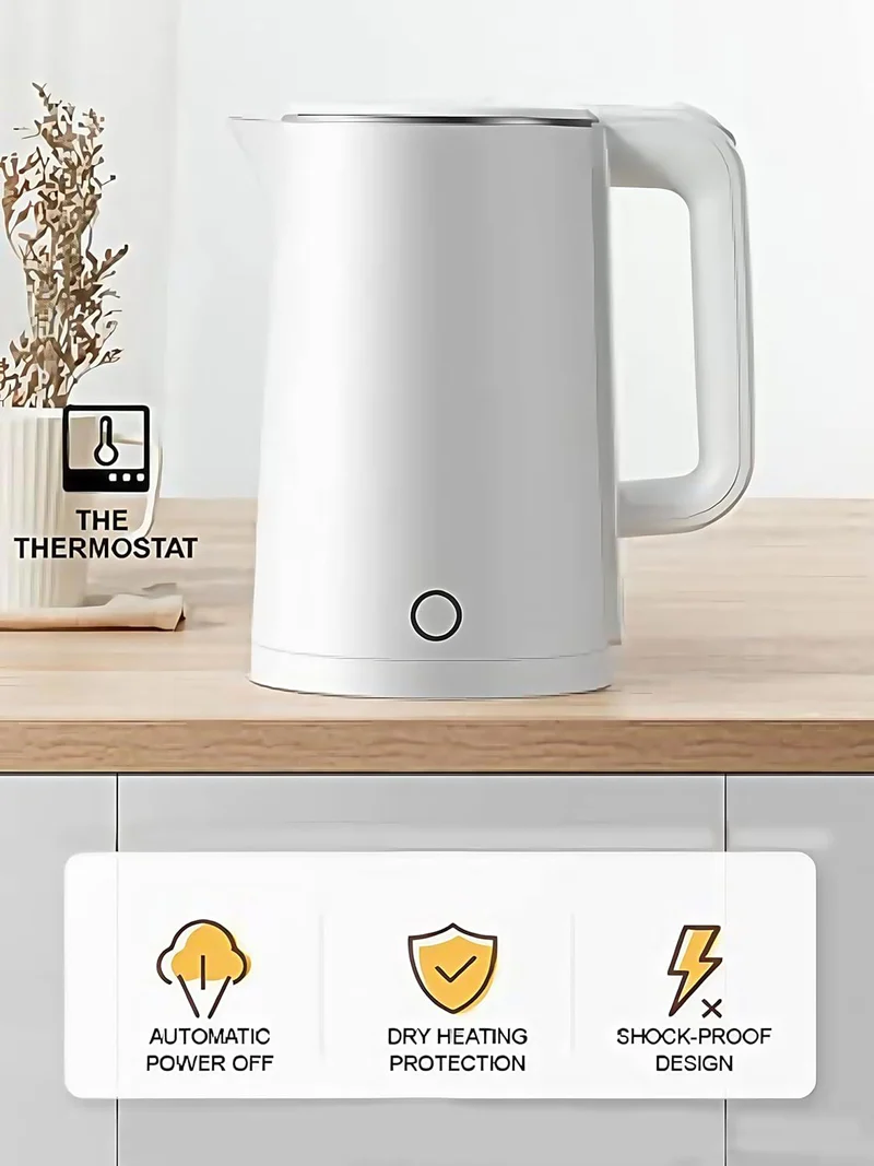 Zyvoura Denx Fast Boil Electric Kettle with stainless steel body and ergonomic handle, ready for boiling water.