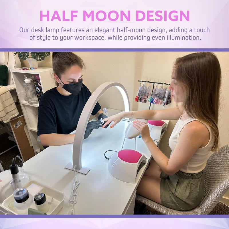Zyvoura LED Arc Moon Nail Lamp for professional gel nail curing, with an arc-shaped design and touch controls.