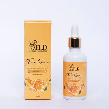 Zyvoura O.E.L.D professional Vitamin C face serum bottle, smooth texture, and clear labeling for healthy skin.