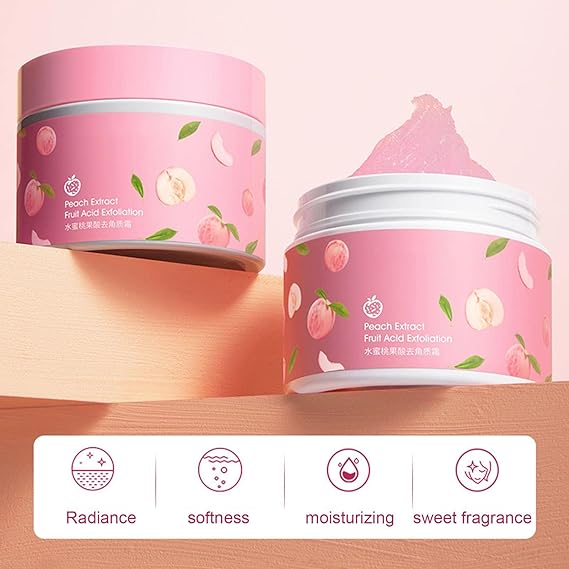 Zyvoura Peach Extract Fruit Acid Exfoliating Face Gel Cream with natural peach color and textured gel consistency for smooth skin