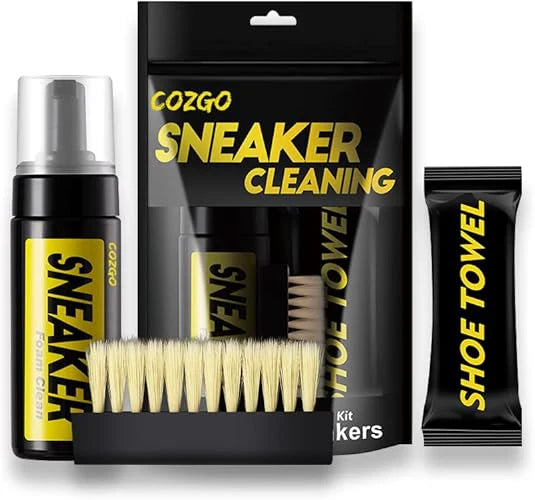 Zyvoura Poetry Health sneaker cleaning kit with brushes and cleaning solution for maintaining and refreshing athletic shoes.