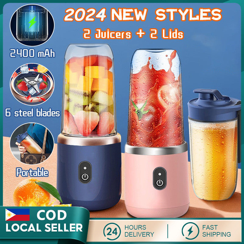 Zyvoura portable blender with cup, compact car accessory for blending smoothies on the go, shown with the blender and cup in view.
