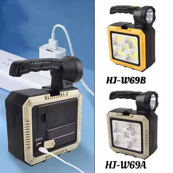Zyvoura solar portable lamp with handle, compact outdoor lighting device, eco-friendly solar-powered electronics for camping or emergencies.