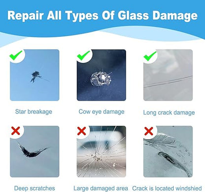 Zyvoura windshield crack repair kit for car accessories, includes tools and adhesive for fixing cracked windshields.