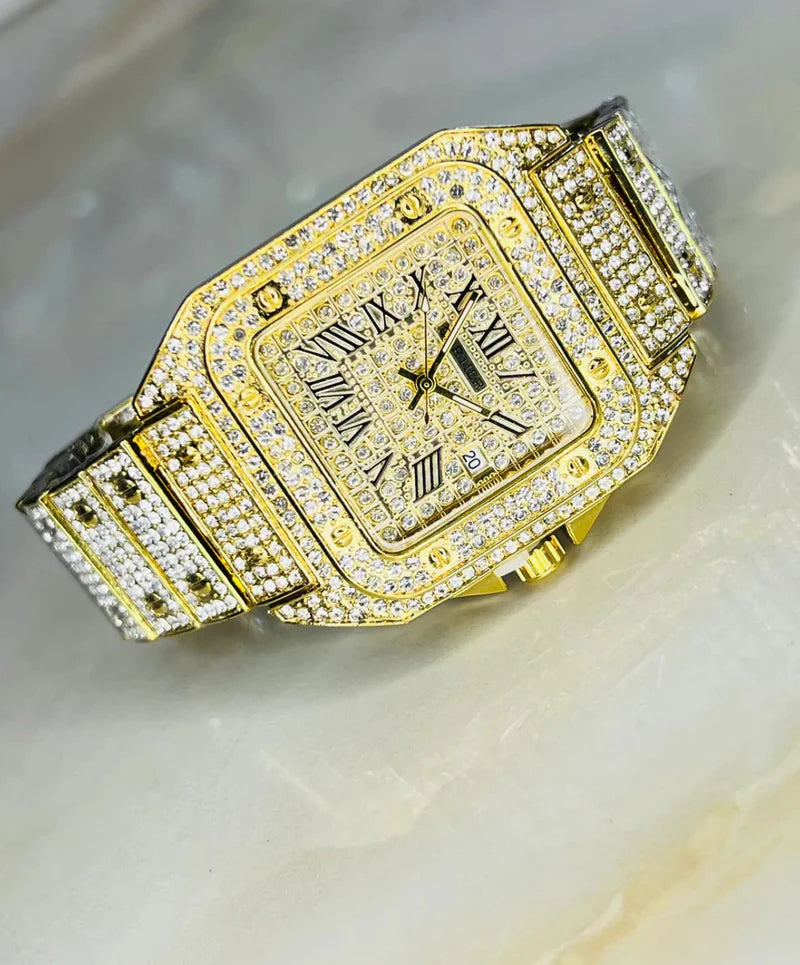 Women’s gold fashion watch by Zyvoura with a sleek round dial and elegant strap, perfect for stylish everyday wear.
